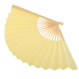 Maxbell Double-sided DIY Craft Fancy Dance Party Paper Hand Fan- Light Yellow