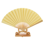 Maxbell Double-sided DIY Craft Fancy Dance Party Paper Hand Fan- Light Yellow