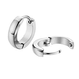 Maxbell 316L Stainless Steel Men Women Hoop Earrings Huggie Ear Clip Piercing Silver