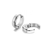 Maxbell 316L Stainless Steel Men Women Hoop Earrings Huggie Ear Clip Piercing Silver
