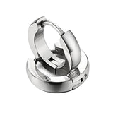 Maxbell 316L Stainless Steel Men Women Hoop Earrings Huggie Ear Clip Piercing Silver