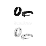 Maxbell 316L Stainless Steel Men Women Hoop Earrings Huggie Ear Clip Piercing Silver