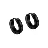 Maxbell 316L Stainless Steel Men Women Hoop Earrings Huggie Ear Clip Piercing Black