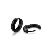 Maxbell 316L Stainless Steel Men Women Hoop Earrings Huggie Ear Clip Piercing Black