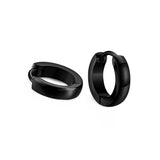 Maxbell 316L Stainless Steel Men Women Hoop Earrings Huggie Ear Clip Piercing Black