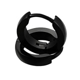 Maxbell 316L Stainless Steel Men Women Hoop Earrings Huggie Ear Clip Piercing Black