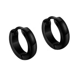 Maxbell 316L Stainless Steel Men Women Hoop Earrings Huggie Ear Clip Piercing Black