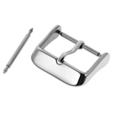 Maxbell Stainless Steel Polishing Buckle Pin Part for Watch Strap Band Silver 22mm