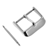 Maxbell Stainless Steel Polishing Buckle Pin Part for Watch Strap Band Silver 22mm