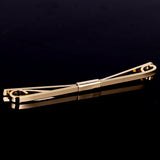Maxbell Men's Stylish Shirt Collar Clip Bar Pin Clip Chain Tie Brooch Necktie Gold