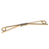 Maxbell Men's Stylish Shirt Collar Clip Bar Pin Clip Chain Tie Brooch Necktie Gold