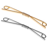 Maxbell Men's Stylish Shirt Collar Clip Bar Pin Clip Chain Tie Brooch Necktie Gold