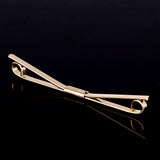 Maxbell Men's Stylish Shirt Collar Clip Bar Pin Clip Chain Tie Brooch Necktie Gold