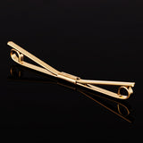 Maxbell Men's Stylish Shirt Collar Clip Bar Pin Clip Chain Tie Brooch Necktie Gold