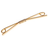 Maxbell Men's Stylish Shirt Collar Clip Bar Pin Clip Chain Tie Brooch Necktie Gold