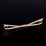 Maxbell Men's Stylish Shirt Collar Clip Bar Pin Clip Chain Tie Brooch Necktie Gold