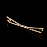 Maxbell Men's Stylish Shirt Collar Clip Bar Pin Clip Chain Tie Brooch Necktie Gold
