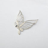 Maxbell Fashion Crystal Butterfly Alloy Charms Brooches Pins Jewelry Decor Silver