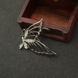 Maxbell Fashion Crystal Butterfly Alloy Charms Brooches Pins Jewelry Decor Silver