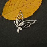 Maxbell Fashion Crystal Butterfly Alloy Charms Brooches Pins Jewelry Decor Silver