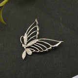 Maxbell Fashion Crystal Butterfly Alloy Charms Brooches Pins Jewelry Decor Silver