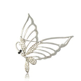 Maxbell Fashion Crystal Butterfly Alloy Charms Brooches Pins Jewelry Decor Silver