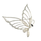 Maxbell Fashion Crystal Butterfly Alloy Charms Brooches Pins Jewelry Decor Silver