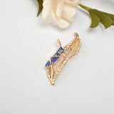 Maxbell Chic Crystal Rhinestone Leaf Grasshopper Locust Cricket Pin Brooch  Blue