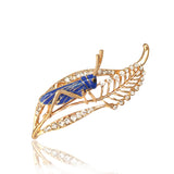 Maxbell Chic Crystal Rhinestone Leaf Grasshopper Locust Cricket Pin Brooch  Blue