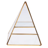 Maxbell Pyramid Glass Jewelry Trinket Box Display Holder Storage Organizer Gold