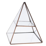 Maxbell Pyramid Glass Jewelry Trinket Box Earrings Display Holder Storage Organizer