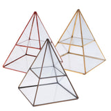 Maxbell Pyramid Glass Jewelry Trinket Box Earrings Display Holder Storage Organizer