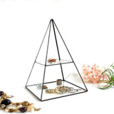 Maxbell Pyramid Glass Jewelry Trinket Box Earrings Display Holder Storage Organizer