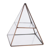 Maxbell Pyramid Glass Jewelry Trinket Box Earrings Display Holder Storage Organizer