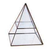 Maxbell Pyramid Glass Jewelry Trinket Box Earrings Display Holder Storage Organizer