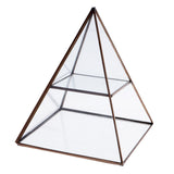 Maxbell Pyramid Glass Jewelry Trinket Box Earrings Display Holder Storage Organizer