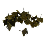 Maxbell 20pcs DIY Ear Stud Cabochon Bezel Setting Earring Findings Bronze
