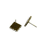 Maxbell 20pcs DIY Ear Stud Cabochon Bezel Setting Earring Findings Bronze