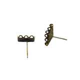 Maxbell 20pcs DIY Ear Stud Cabochon Bezel Setting Earring Findings Bronze