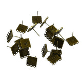 Maxbell 20pcs DIY Ear Stud Cabochon Bezel Setting Earring Findings Bronze