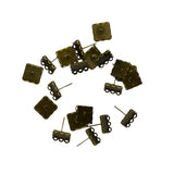 Maxbell 20pcs DIY Ear Stud Cabochon Bezel Setting Earring Findings Bronze