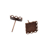 Maxbell 20pcs DIY Ear Stud Cabochon Bezel Setting Earring Findings Antique Copper