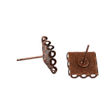 Maxbell 20pcs DIY Ear Stud Cabochon Bezel Setting Earring Findings Antique Copper
