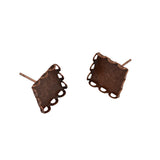 Maxbell 20pcs DIY Ear Stud Cabochon Bezel Setting Earring Findings Antique Copper