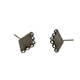 Maxbell 20pcs DIY Ear Stud Cabochon Bezel Setting Earring Findings Metallic Black