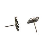Maxbell 20pcs DIY Ear Stud Cabochon Bezel Setting Earring Findings Metallic Black