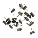 Maxbell 20pcs DIY Ear Stud Cabochon Bezel Setting Earring Findings Metallic Black