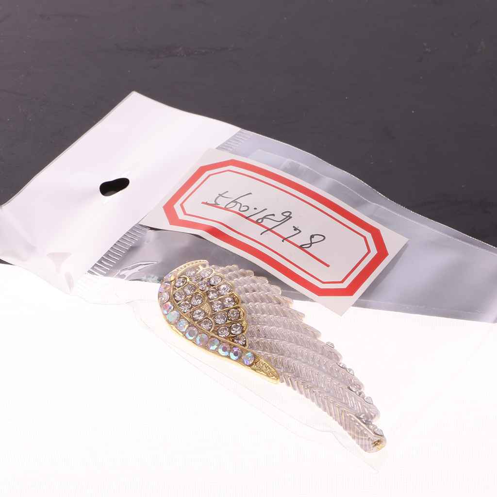 Maxbell Crystal Rhinesotne Large Angel Wing Pendant for Necklace Chain White Gold