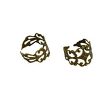 Maxbell 10pcs Adjustable Brass Blank Stamped Flower Ring DIY Making Vintage Bronze