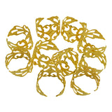 Maxbell 10pcs Adjustable Brass Blank Stamped Filigree Flower Ring DIY Making Gold